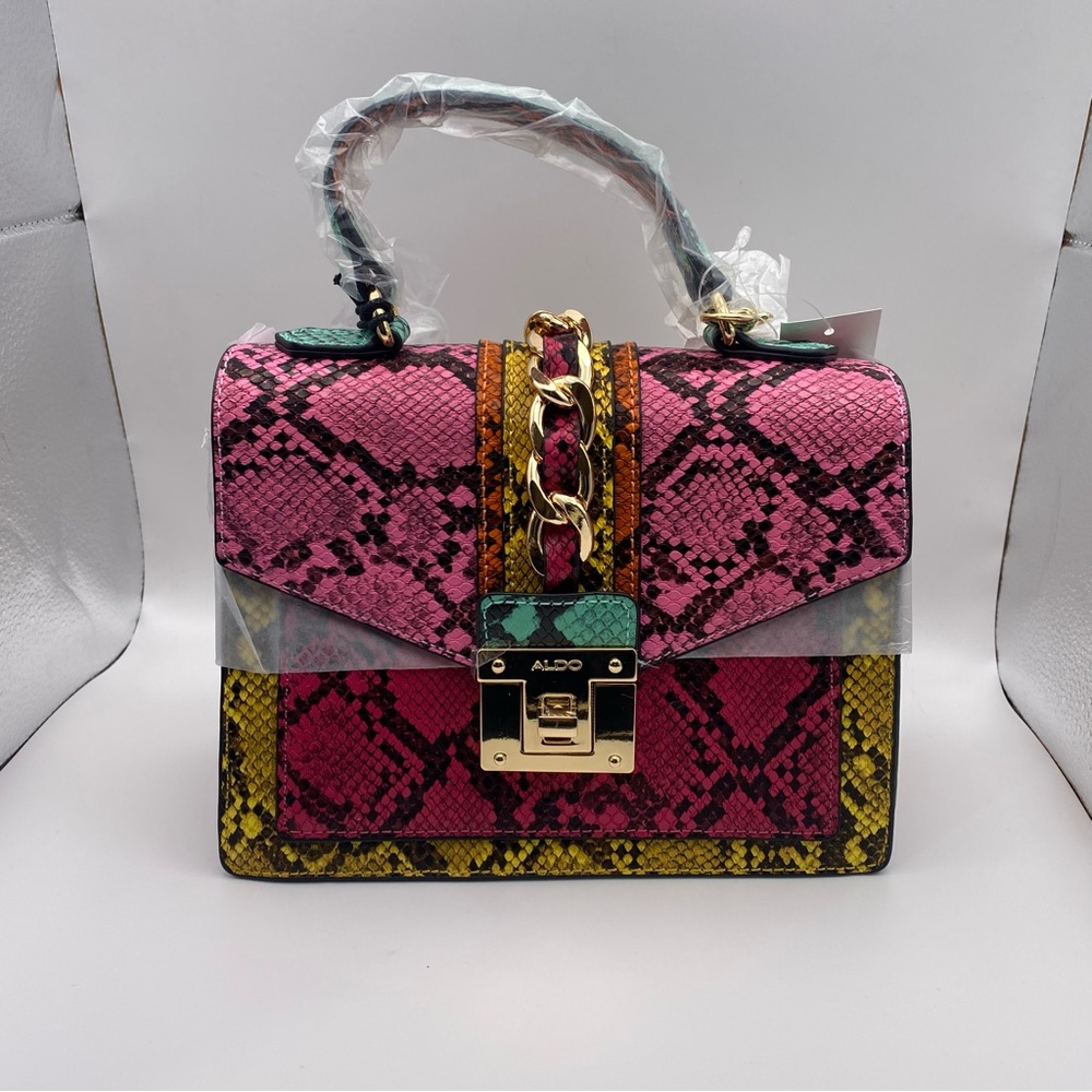 Aldo Women's Martis Totes Handbags Shoulder Strap Multi Color Animal Print - Picture 12 of 12